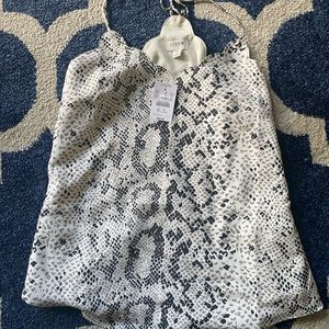 Jcrew snakeskin print racer back blouse